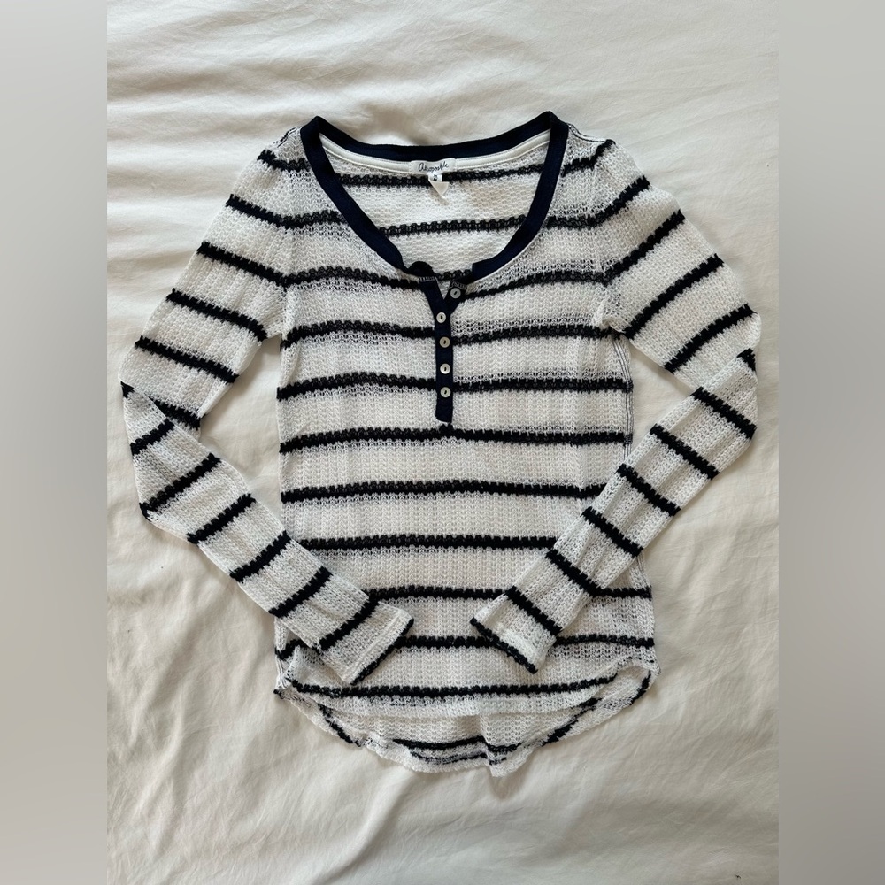 Aeropostale Open Knit Henley Long Sleeve